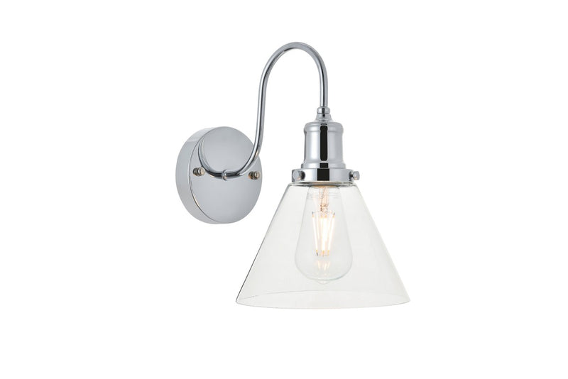 Histoire 1-Light Wall Sconce in Chrome & Clear