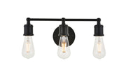 Serif 3-Light Wall Sconce in Black