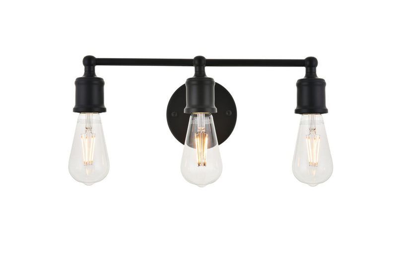 Serif 3-Light Wall Sconce in Black