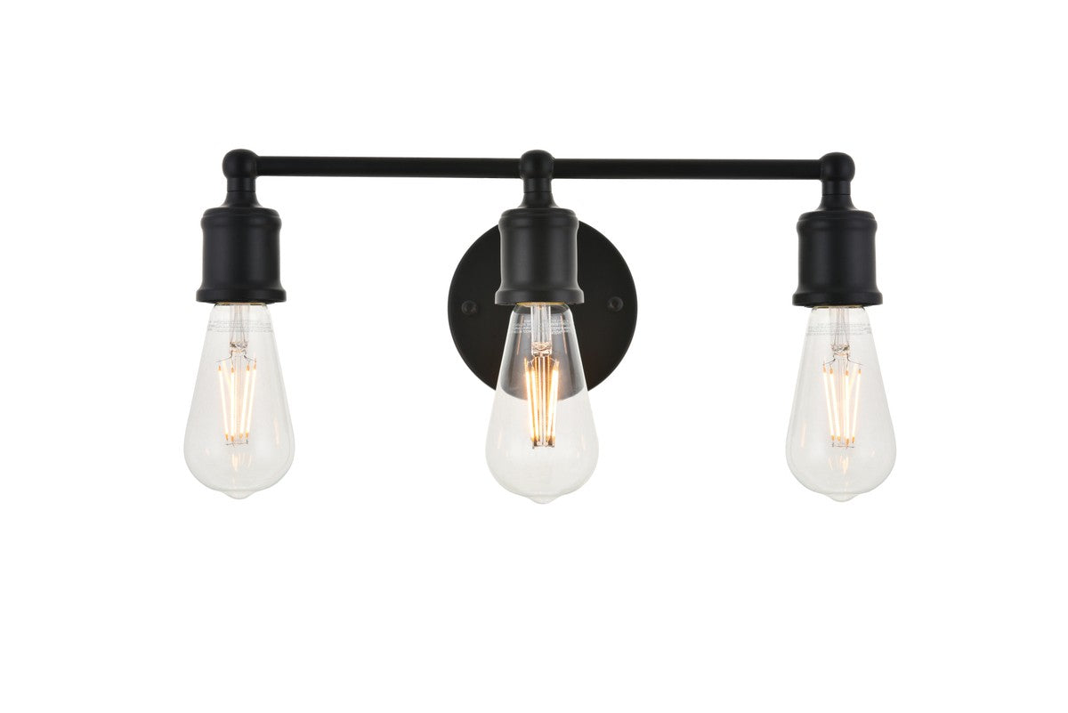 Serif 3-Light Wall Sconce in Black