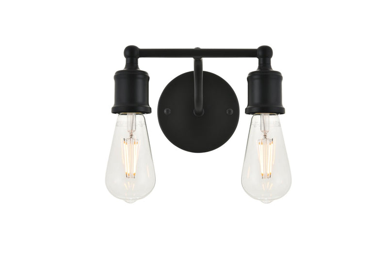 Serif 2-Light Wall Sconce in Black