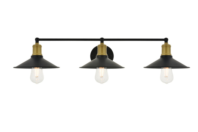Etude 3-Light Wall Sconce in Brass & Black