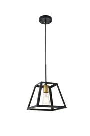 Resolute 1-Light Pendant in Brass & Black
