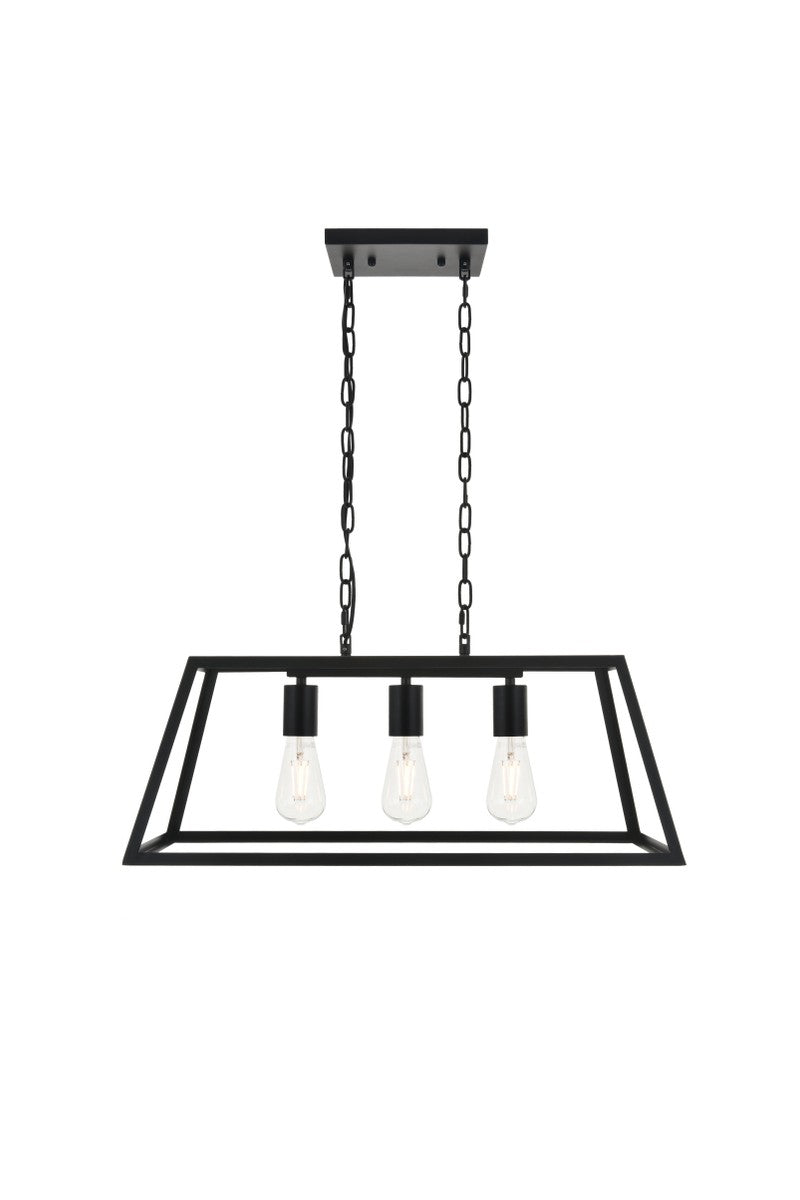 Resolute 3-Light Pendant in Black