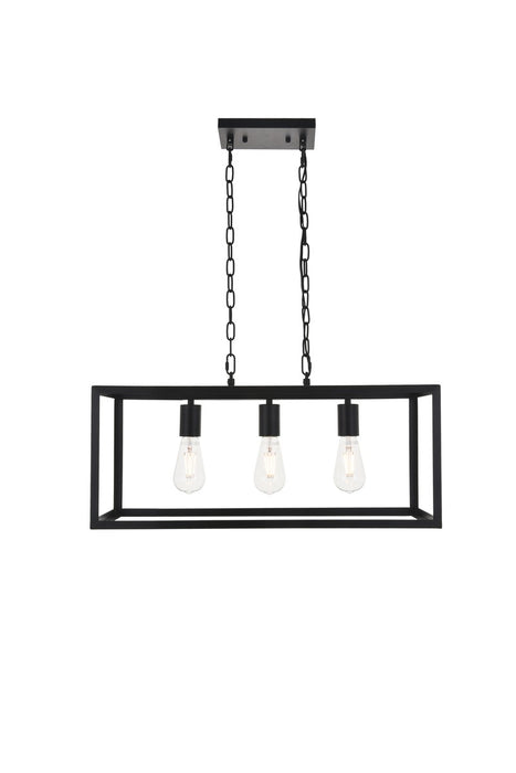 Resolute 3-Light Pendant in Black