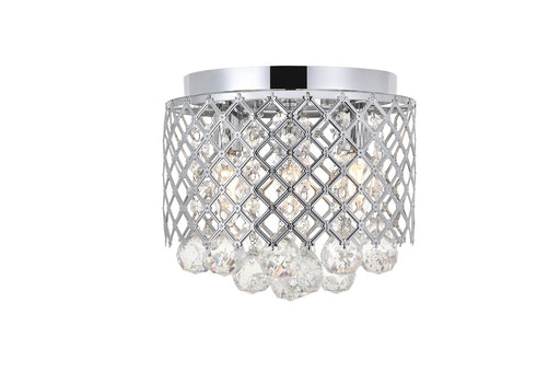Tully 3-Light Flush Mount in Chrome & Clear with Clear Royal Cut Crystal