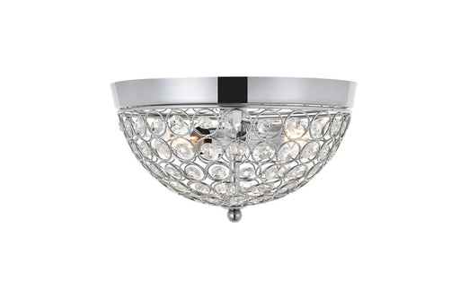 Taye 2-Light Flush Mount in Chrome & Clear with Clear Royal Cut Crystal