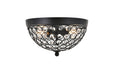 Taye 2-Light Flush Mount in Matte Black & Clear with Clear Royal Cut Crystal