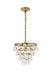 Kora 3-Light Pendant in Brass & Clear with Clear Royal Cut Crystal