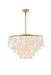 Selene 6-Light Pendant in Brass & White