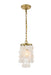 Selene 1-Light Pendant in Brass & White