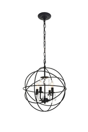 Wallace 4-Light Pendant in Matte Black & Clear with Clear Royal Cut Crystal