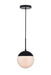 Eclipse 1-Light Pendant in Black & Frosted White