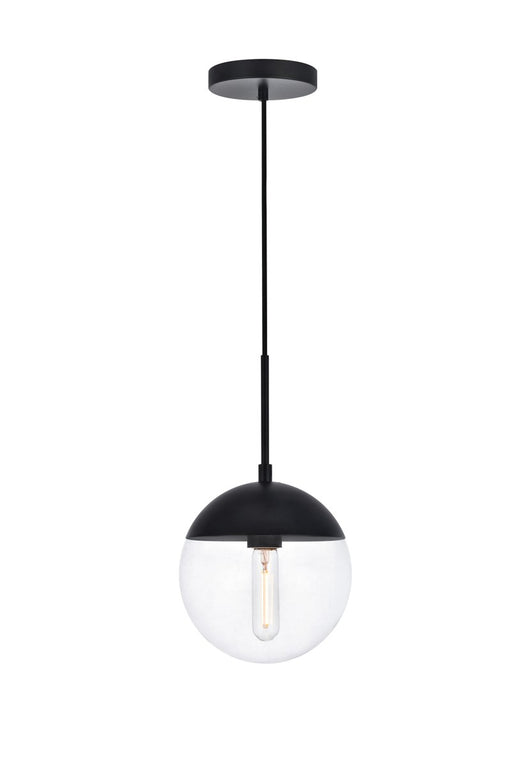 Eclipse 1-Light Pendant in Black & Clear