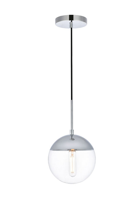 Eclipse 1-Light Pendant in Chrome & Clear
