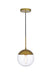 Eclipse 1-Light Pendant in Brass & Clear