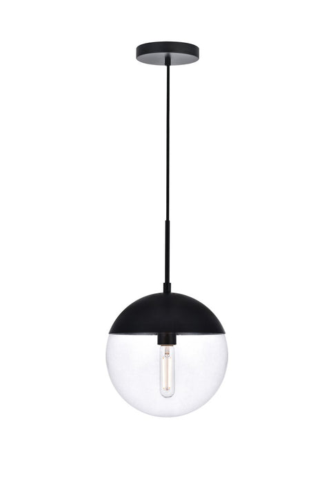 Eclipse 1-Light Pendant in Black & Clear