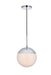 Eclipse 1-Light Pendant in Chrome & Frosted White