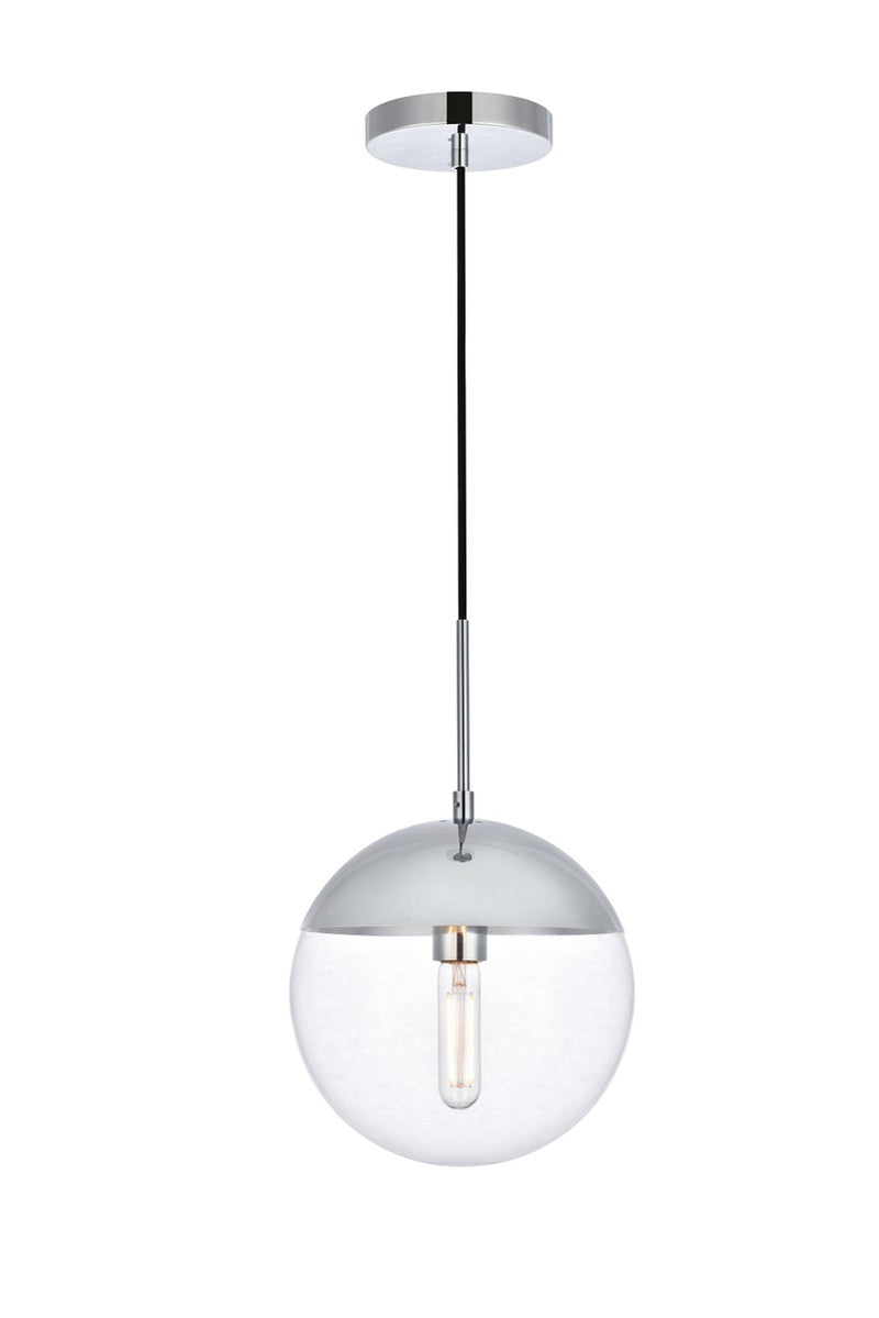 Eclipse 1-Light Pendant in Chrome & Clear