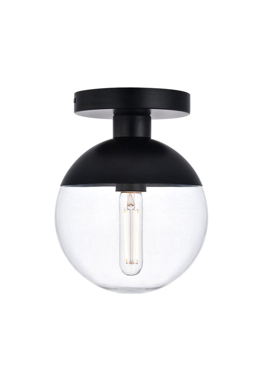 Eclipse 1-Light Flush Mount in Black & Clear