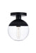 Eclipse 1-Light Flush Mount in Black & Clear