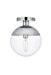 Eclipse 1-Light Flush Mount in Chrome & Clear - Lamps Expo