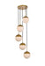 Eclipse 5-Light Pendant in Brass & Frosted White