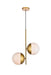 Eclipse 2-Light Pendant in Brass & Frosted White