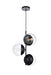 Eclipse 3-Light Pendant in Black & Clear
