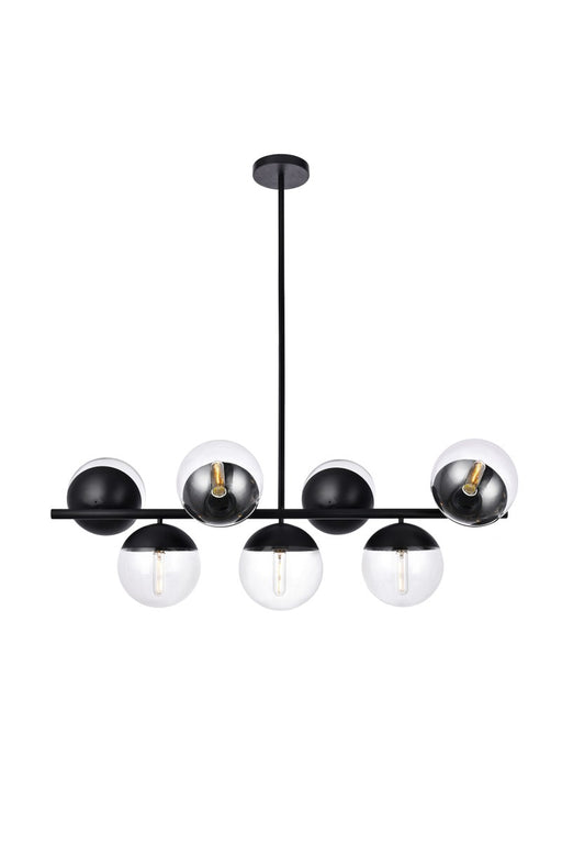 Eclipse 7-Light Pendant in Black & Clear