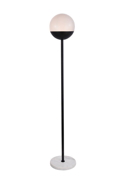 Eclipse 1-Light Floor Lamp in Black & Frosted White