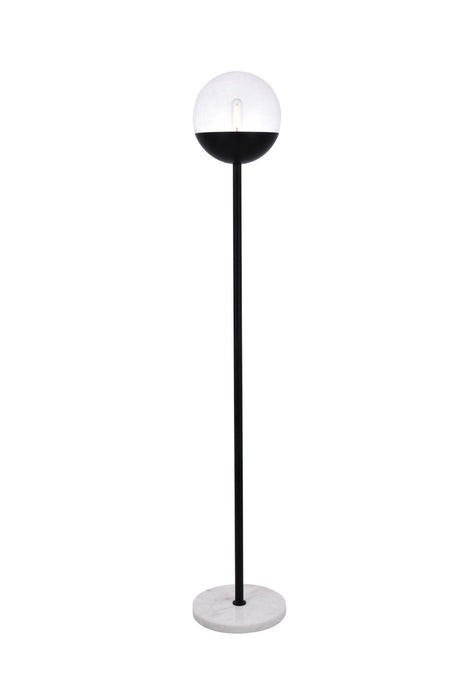 Eclipse 1-Light Floor Lamp in Black & Clear