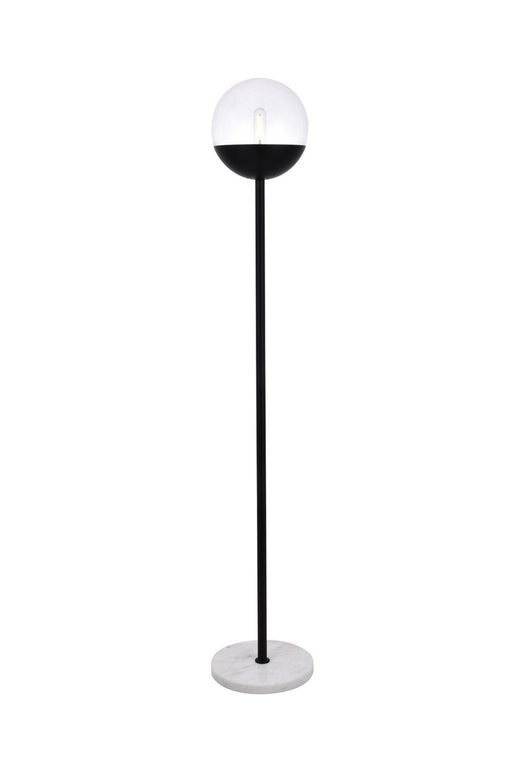 Eclipse 1-Light Floor Lamp in Black & Clear
