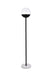 Eclipse 1-Light Floor Lamp in Black & Clear