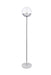 Eclipse 1-Light Floor Lamp in Chrome & Clear