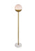 Eclipse 1-Light Floor Lamp in Brass & Frosted White