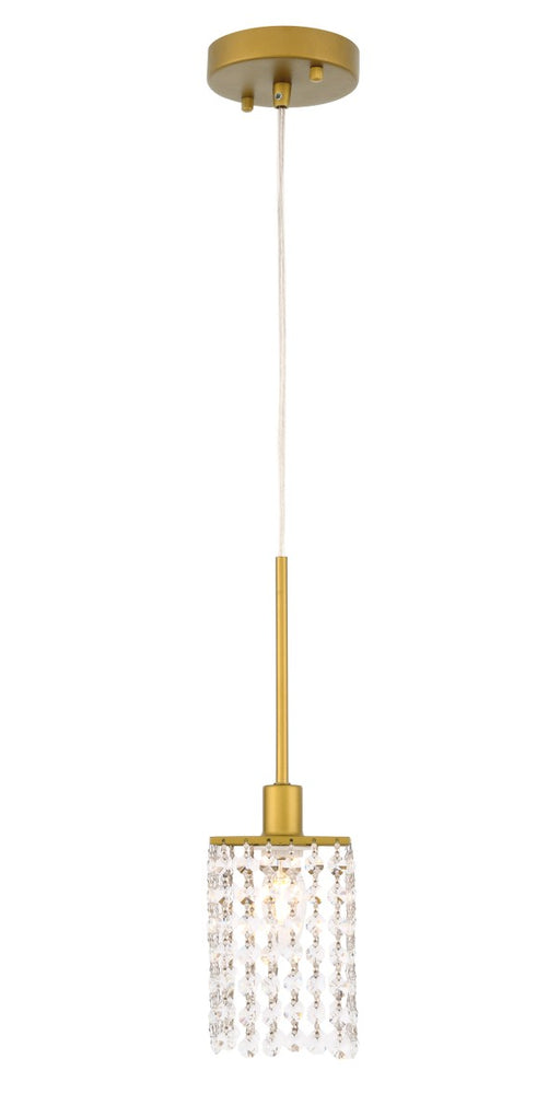 Taylor 1-Light Pendant in Brass & Clear with Clear Royal Cut Crystal
