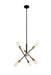 Axel 6-Light Pendant in Black & Brass
