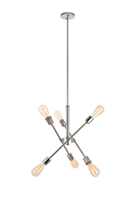 Axel 6-Light Pendant in Polished Nickel