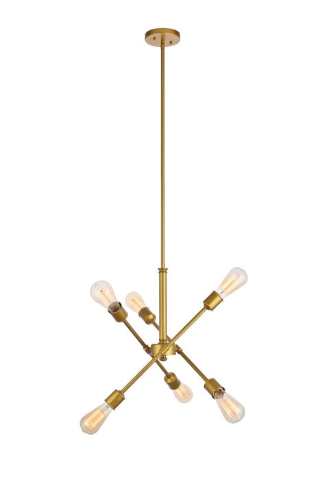 Axel 6-Light Pendant in Brass