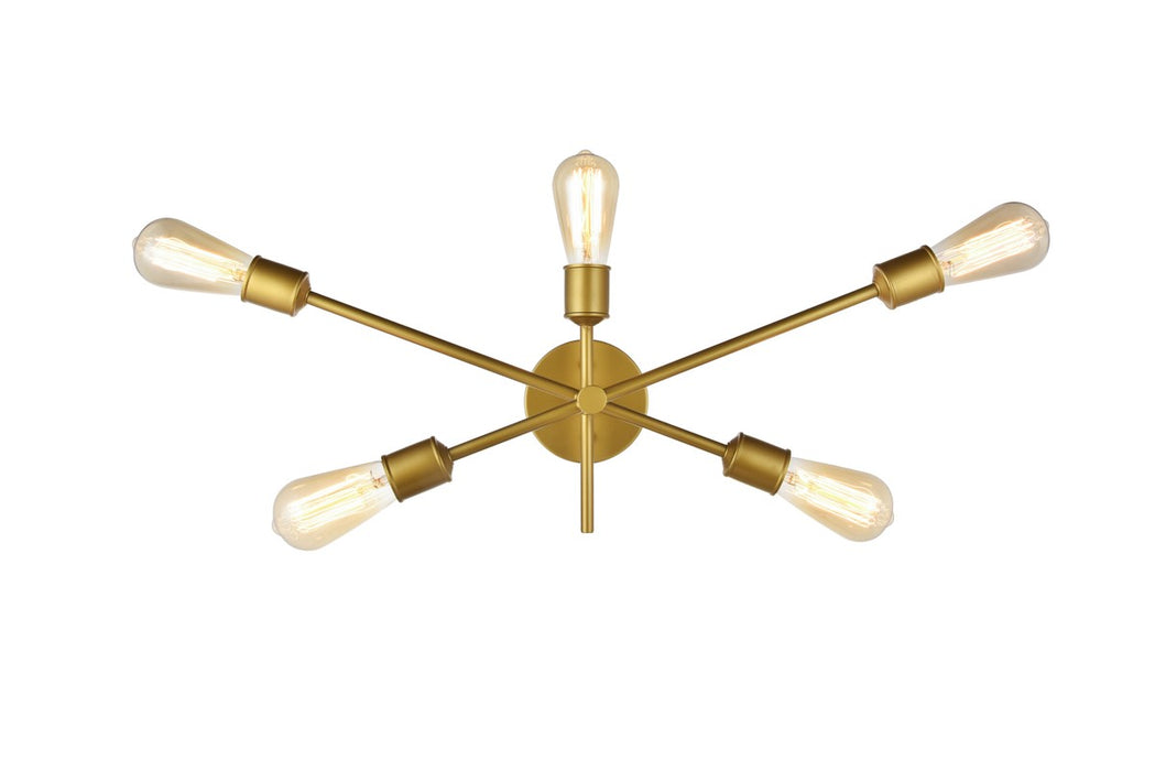 Axel 5-Light Wall Sconce in Brass