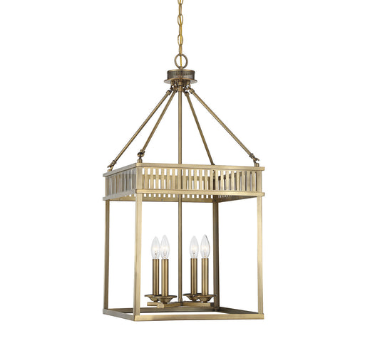 William 4-Light Foyer in Warm Brass - Lamps Expo