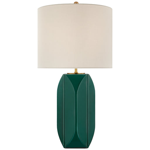 Carmilla One Light Table Lamp in Emerald Crackle