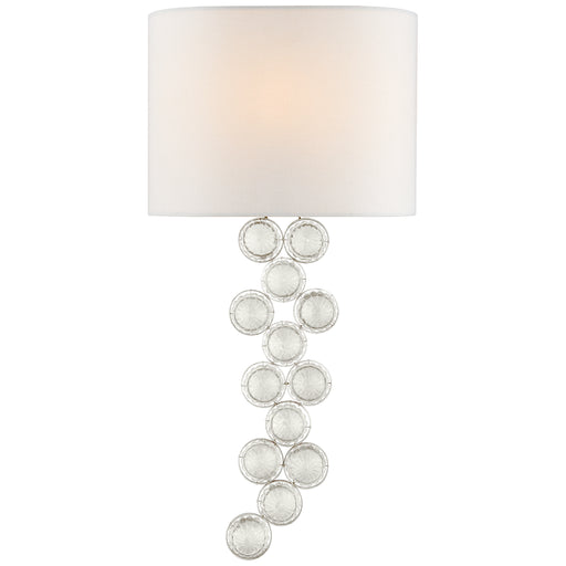 Milazzo One Light Wall Sconce in Burnished Silver Leaf and Crystal