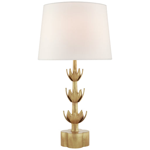 Alberto One Light Table Lamp in Antique Gold Leaf