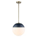 Dixon 1-Light Pendant with Rod in Aged Brass