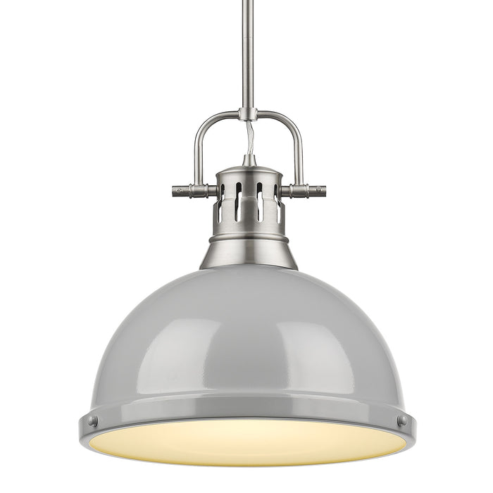 Duncan 1-Light Pendant with Rod in Pewter