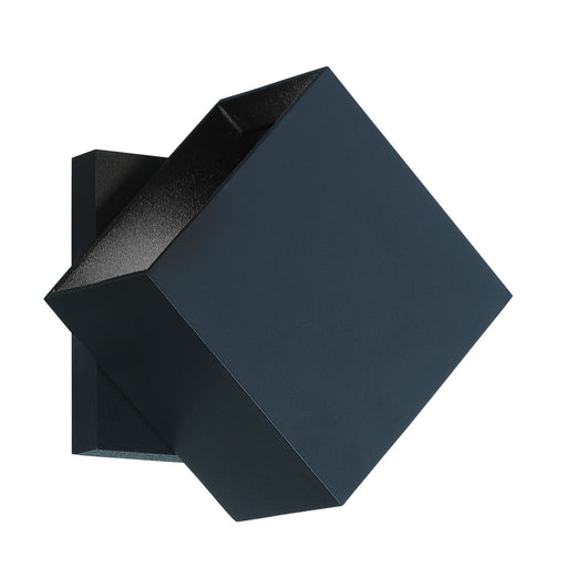 Revolve 2 Light LED Twistable Outdoor Wall Sconce in Black with Clear Glass With Black Silk