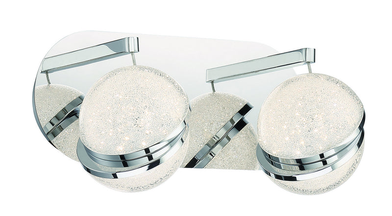 Silver Slice 2 Light LED Bath in Chrome with Chrome