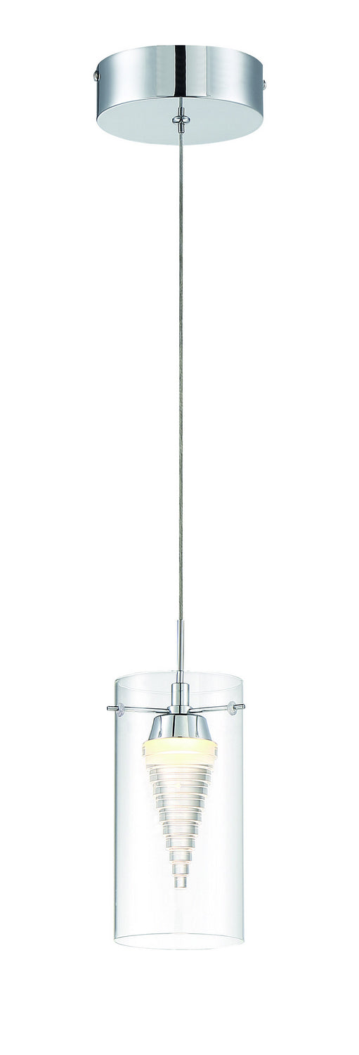Funnel Cloud 1 Light LED Mini Pendant in Chrome with Clear